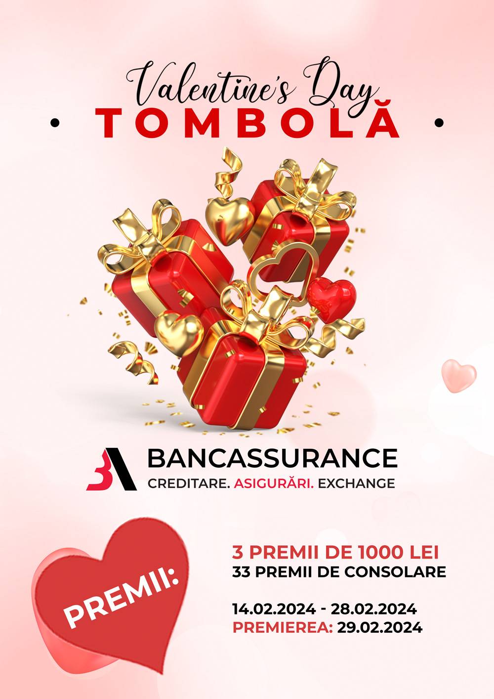 Participă la Tombola BANCASSURANCE și câștigă premii pentru DOI ❤️